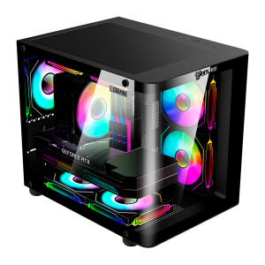 GABINETE GAMER NIGHT RODAN | VIDRO CURVO - AQUÁRIO - CLANM