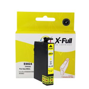CARTUCHO DE TINTA COMPATÍVEL COM EPSON TO824 | R270/R390/RX590 | YL - 12ML - X-FULL